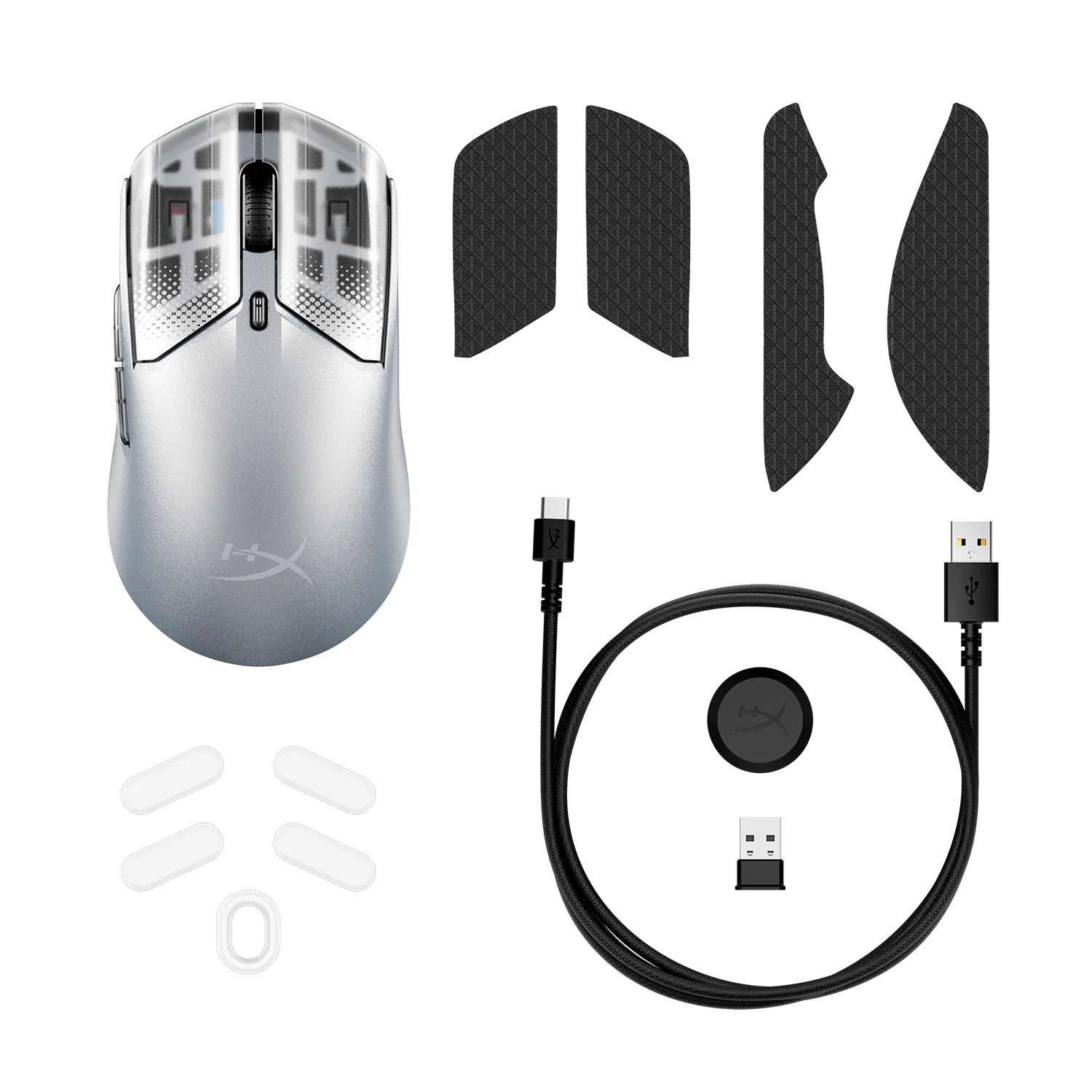 HyperX Pulsefire Haste 2 S Lightweight Wireless Optical Gaming Mouse with RGB Lighting - Silver HyperX Pulsefire Haste 2 S Lightweight Wireless Optical Gaming Mouse with RGB Lighting - Silver